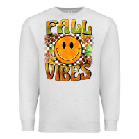 Oatmeal Heather fall vibes smiley face Premium Sweatshirt - BarkalooDesign