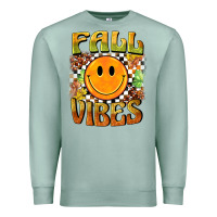 Seafoam fall vibes smiley face Premium Sweatshirt - BarkalooDesign