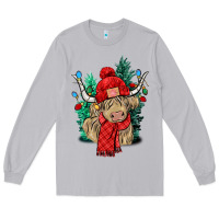 Moon Dust Red Christmas long haired Cow Long Sleeve Tee - NancyCooperArtShop