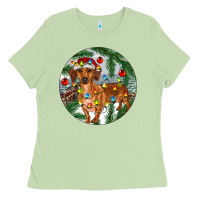 Matcha Dachshund Christmas Tree Ladies Tee - RanaPortraitStore