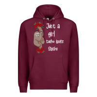 Burgundy just a girl who loves sloths Premium Hoodie - Bettercallsaul