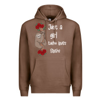 Chestnut just a girl who loves sloths Premium Hoodie - Bettercallsaul