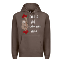 Coffee just a girl who loves sloths Premium Hoodie - Bettercallsaul