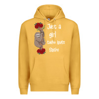 Mustard just a girl who loves sloths Premium Hoodie - Bettercallsaul