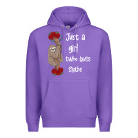 Purple just a girl who loves sloths Premium Hoodie - Bettercallsaul