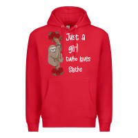 Red just a girl who loves sloths Premium Hoodie - Bettercallsaul