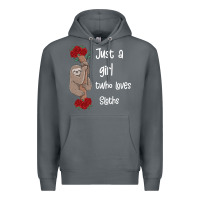 Rock just a girl who loves sloths Premium Hoodie - Bettercallsaul
