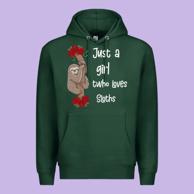 Just A Girl Who Loves Sloths Premium Hoodie Designed By Bettercallsaul