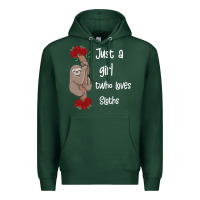 Sports Green just a girl who loves sloths Premium Hoodie - Bettercallsaul