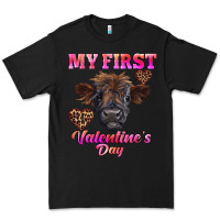 Black my first valentine's day highland calf Premium Tee - RanaPortraitStore