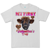 Dove Grey my first valentine's day highland calf Premium Tee - RanaPortraitStore