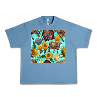 Pebble Blue farm seamless pattern Urban Heavy Tee - BundleAndBundleShop