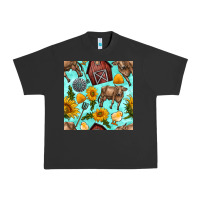 Pigment Black farm seamless pattern Urban Heavy Tee - BundleAndBundleShop
