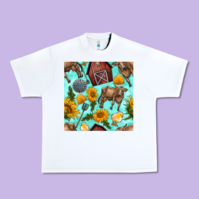 Farm Seamless Pattern Urban Heavy Tee Designed By Bundleandbundleshop