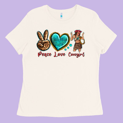Peace Love Cowgirl Ladies Tee Designed By Texasbilliewilder