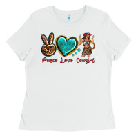 White peace love cowgirl Ladies Tee - texasbilliewilder