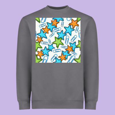 Stars School Seamless Pattern Heavyweight Sweatshirt Designed By Bundleandbundleshop