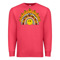 Cardinal fall smiley face groovy rainbow Premium Sweatshirt - BarkalooDesign