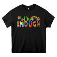 Black i am enough Heavy Core Tee - texasbilliewilder