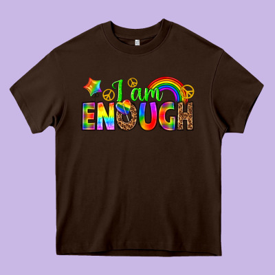 I Am Enough Heavy Core Tee Designed By Texasbilliewilder