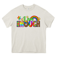 Cream i am enough Heavy Core Tee - texasbilliewilder