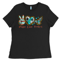 Black peace love freebird Ladies Tee - texasbilliewilder