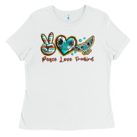 White peace love freebird Ladies Tee - texasbilliewilder
