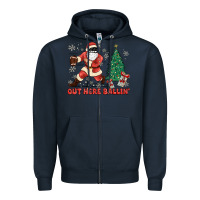 Navy out here ballin' Zipper Hoodie - MaliasSmallBusiness