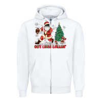 White out here ballin' Zipper Hoodie - MaliasSmallBusiness