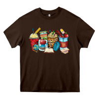 Chocolate Brown teacher coffee cups Heavy Core Tee - Zillion Design Studio