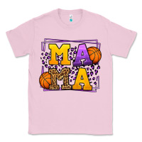 Bubblegum Pink Purple and gold Basketball leopard frame Mama Classic Tee - LillyAllenDesigns