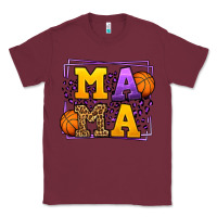 Burgundy Purple and gold Basketball leopard frame Mama Classic Tee - LillyAllenDesigns
