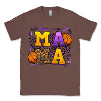 Chestnut Purple and gold Basketball leopard frame Mama Classic Tee - LillyAllenDesigns