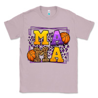 Lilac Purple and gold Basketball leopard frame Mama Classic Tee - LillyAllenDesigns