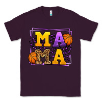 Plum Purple and gold Basketball leopard frame Mama Classic Tee - LillyAllenDesigns