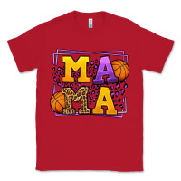 Red Purple and gold Basketball leopard frame Mama Classic Tee - LillyAllenDesigns