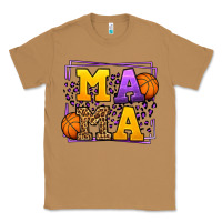 Toasted Coconut Purple and gold Basketball leopard frame Mama Classic Tee - LillyAllenDesigns