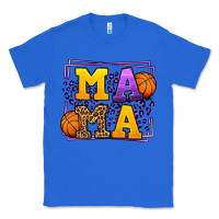 True Royal Purple and gold Basketball leopard frame Mama Classic Tee - LillyAllenDesigns