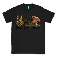 Black Peace Love Wild Cat Head Classic Tee - LillyAllenDesigns