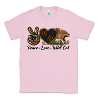 Bubblegum Pink Peace Love Wild Cat Head Classic Tee - LillyAllenDesigns