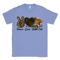Colony Blue Peace Love Wild Cat Head Classic Tee - LillyAllenDesigns