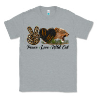 Heather Grey Peace Love Wild Cat Head Classic Tee - LillyAllenDesigns