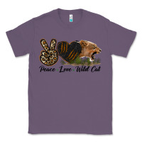 Lavender Peace Love Wild Cat Head Classic Tee - LillyAllenDesigns