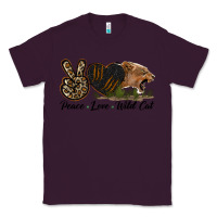 Plum Peace Love Wild Cat Head Classic Tee - LillyAllenDesigns
