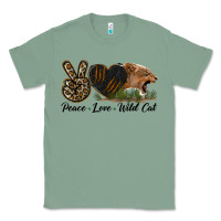 Sage Peace Love Wild Cat Head Classic Tee - LillyAllenDesigns