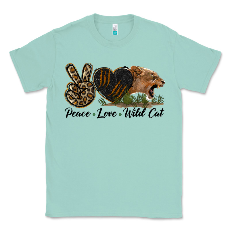 Peace Love Wild Cat Head Classic Tee by LillyAllenDesigns | Teevron