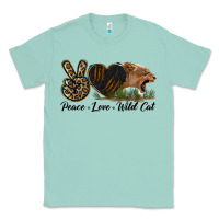 Seafoam Peace Love Wild Cat Head Classic Tee - LillyAllenDesigns
