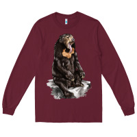 Burgundy Malayan Sun Bear Long Sleeve Tee - LillyAllenDesigns