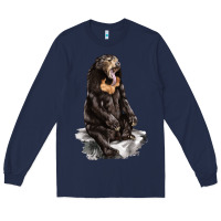 Navy Malayan Sun Bear Long Sleeve Tee - LillyAllenDesigns