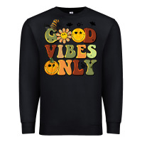 Black halloween good vibes only Premium Sweatshirt - BarkalooDesign